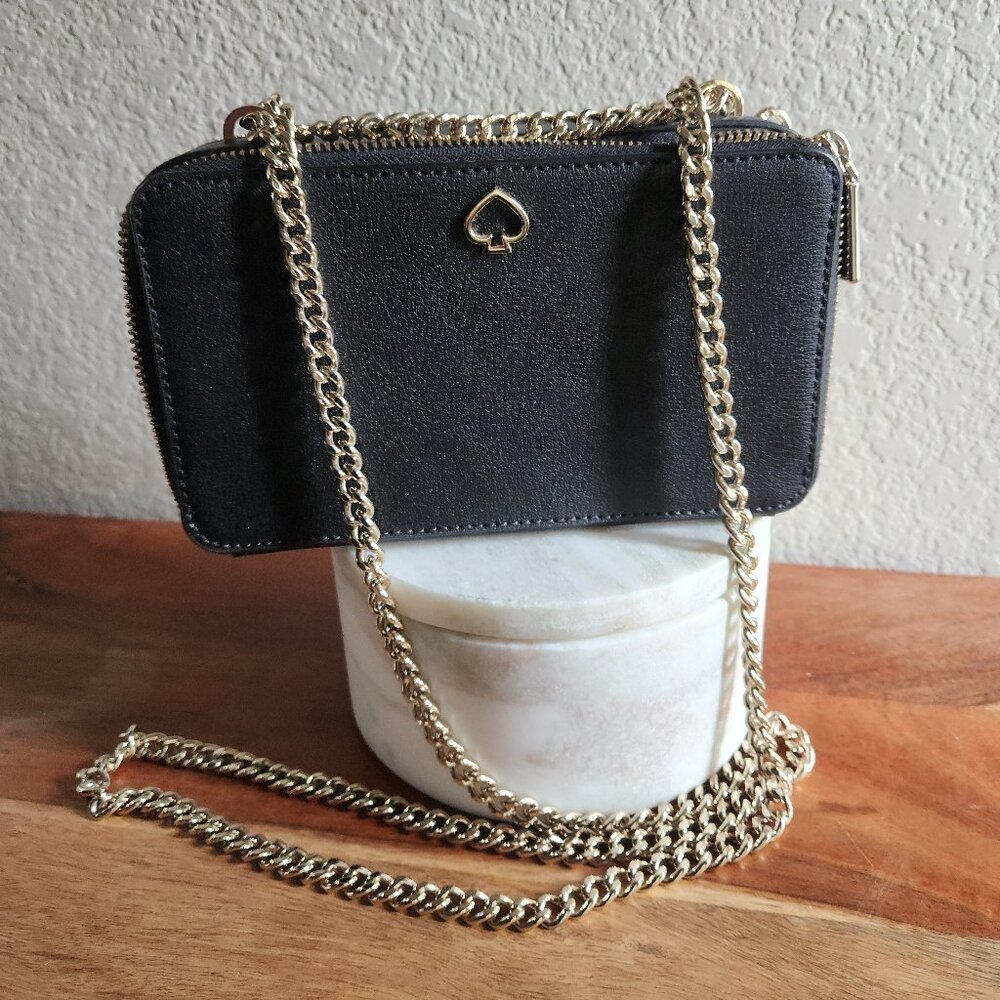 Kate Spade New York - Connie - Double Zip Chain Crossbody - Black